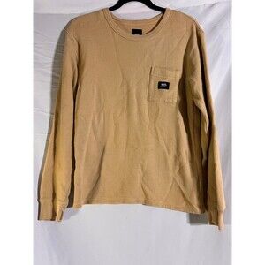 Vans Shirt Mens Small Waffle Thermal Pullover Long Sleeve Sk8 Pocket Camel